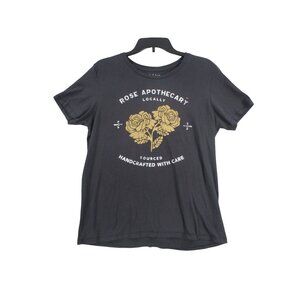 Schitts Creek Rose Apothecary Graphic T-Shirt XL Black 100% Cotton Short Sleeve